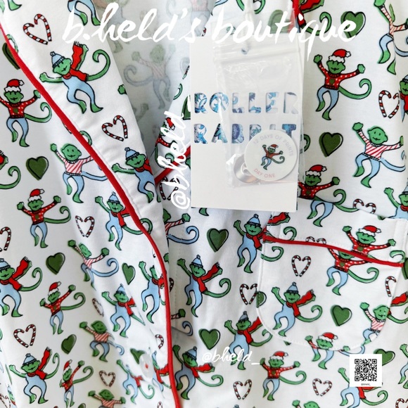 Roller Rabbit Merry Monkey Polo Pajamas in White XS & S Dreamland Day 1 New NWT - Picture 4 of 17